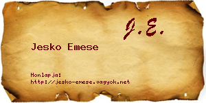 Jesko Emese névjegykártya